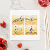 Mehrere Musiknoten Serviette (Beispiel)