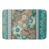 Mehrere Muster, Aquamarin, Grün, Rost, Gold, Blume Badematte (Vorderseite)