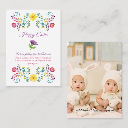 Mehrere Osterkarten 100 FOTO FOLK FLORAL Budget Hinweiskarte (Vorne/Hinten)