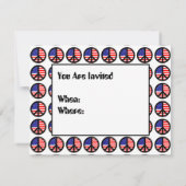 Mehrere patriotische Friedenszeichen Einladung (Rückseite)