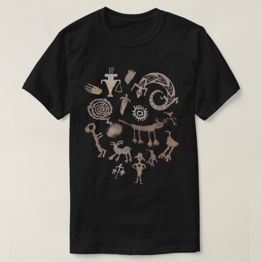 Mehrere Petroglyphen Felsschnitzereien T-Shirt (Design vorne)