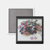Mehrere Puzzleteile, farbenfrohe Puzzleteile Magnet (Vorderseite/Rückseite)
