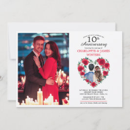 Mehrere Rose Aquarell 10. Hochzeitstag Einladung