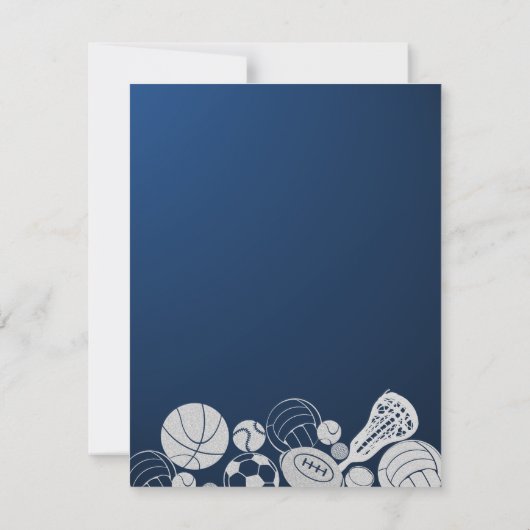 Mehrere Sport-Bar Mitzvah Details und Informatione Einladung (Rückseite)