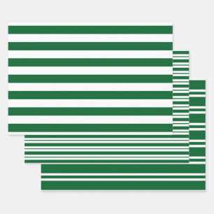 Mehrere Stripe-Muster DIY-Farben Weiß Grün Geschenkpapier Set