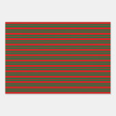 Mehrere Stripmuster DIY Farben Grün Rot Geschenkpapier Set (Vorderseite 2)