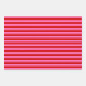 Mehrere Stripmuster DIY-Farben Rot-Rosa Geschenkpapier Set (Vorderseite 2)
