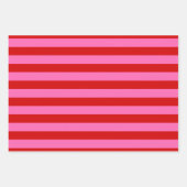 Mehrere Stripmuster DIY-Farben Rot-Rosa Geschenkpapier Set (Vorderseite)