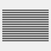 Mehrere Stripmuster DIY-Farben Schwarz Geschenkpapier Set (Vorderseite 2)