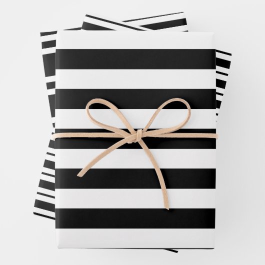 Mehrere Stripmuster DIY-Farben Schwarz Geschenkpapier Set (Beispiel)