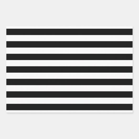 Mehrere Stripmuster DIY-Farben Schwarz Geschenkpapier Set (Vorderseite)