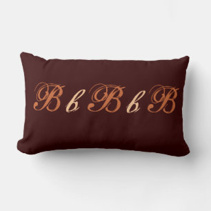 Mehrfach-B-Monogramm in Braun und Beige Lendenkissen
