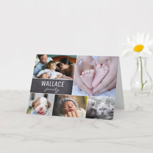 Mehrfach-Familienfoto-Collage Vermisse dich Karte
