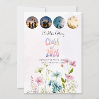 Mehrfach-Foto-Abschlussankündigung der Klasse 2026 Einladung