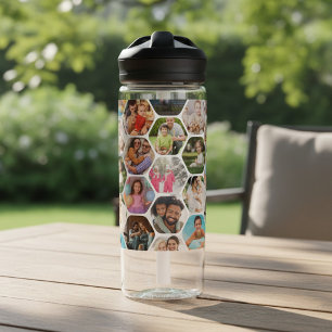 Mehrfach-Foto-Collage Einfaches modernes Sechseckm Trinkflasche