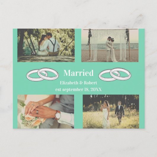 Mehrfach-Foto-Hochzeitsfamilien-Geschenk Einladungspostkarte (Vorderseite)