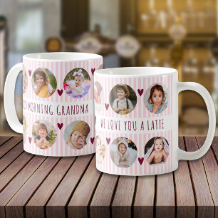 Mehrfach-Foto Rosa Gestreifte Guten Morgen Oma Kaffeetasse