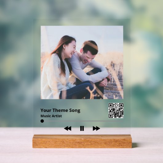 Mehrfache Foto Music Plaque QR Code Acrylschild (Neutral)