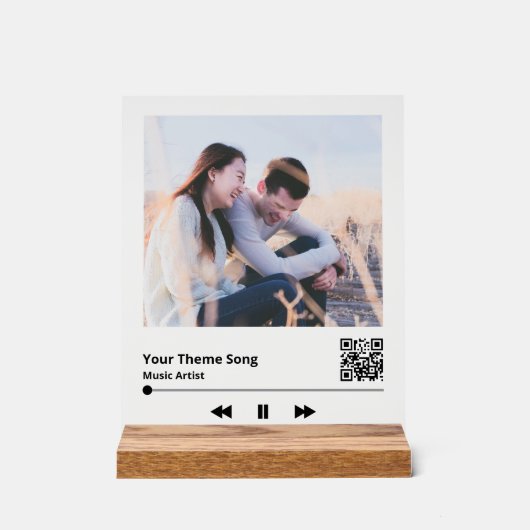 Mehrfache Foto Music Plaque QR Code Acrylschild (Vorderseite)