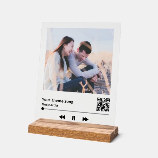 Mehrfache Foto Music Plaque QR Code Acrylschild (Winkel)