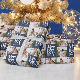 mehrfache moderne farbenfrohe marineblaue Typograf Geschenkpapier