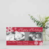 Mehrfache Schneeflocke-WeihnachtsFotokarte Feiertagskarte (Stehend Vorderseite)