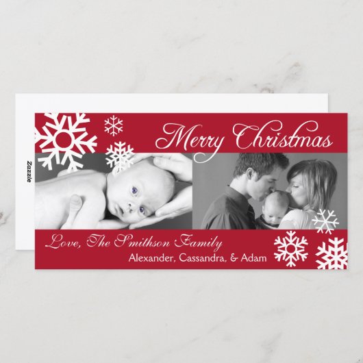 Mehrfache Schneeflocke-WeihnachtsFotokarte Feiertagskarte (Vorne/Hinten)