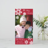 Mehrfache Schneeflocke-WeihnachtsFotokarte Feiertagskarte (Stehend Vorderseite)