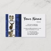 Mehrfaches Tiertaxidermy-Visitenkarten ~ Blau Visitenkarte (Rückseite)