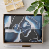 Mehrfaches unregelmäßig geformtes Blau und Seidenpapier (Geschenk)