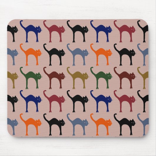 Mehrfachkatzen ~ Tiermuster Mousepad (Vorne)