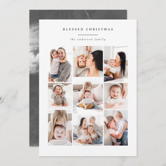 Mehrfamilienfamilie - moderne Ferienkarte Feiertagskarte (Vorne/Hinten)