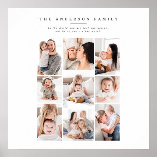 Mehrfamilienfamilie - moderne Ferienkarte Poster (Vorne)