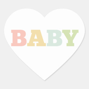 Mehrfarbenbabyaufkleber, Herz Herz-Aufkleber