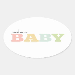 Mehrfarbenbabyaufkleber, Oval, Geschlechtsneutrale Ovaler Aufkleber
