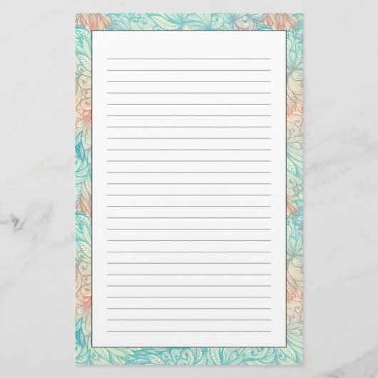 Mehrfarbenblumengekritzel-Muster Briefpapier (Vorderseite)