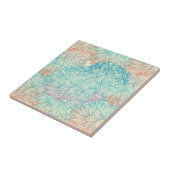 Mehrfarbenblumengekritzel-Muster Fliese (Seite)