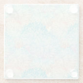 Mehrfarbenblumengekritzel-Muster Glasuntersetzer (Rückseite)