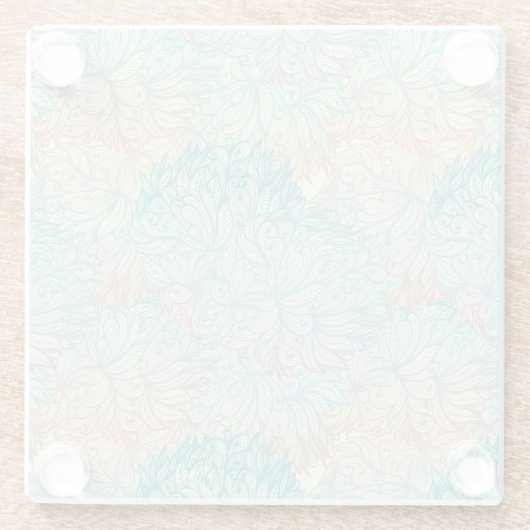 Mehrfarbenblumengekritzel-Muster Glasuntersetzer (Rückseite)