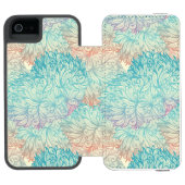 Mehrfarbenblumengekritzel-Muster Incipio iPhone Geldbeutel-Hülle (Folio Geöffnet)