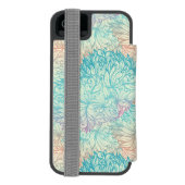 Mehrfarbenblumengekritzel-Muster Incipio iPhone Geldbeutel-Hülle (Folio Rückseite)