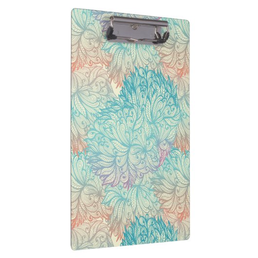 Mehrfarbenblumengekritzel-Muster Klemmbrett (Rechts)