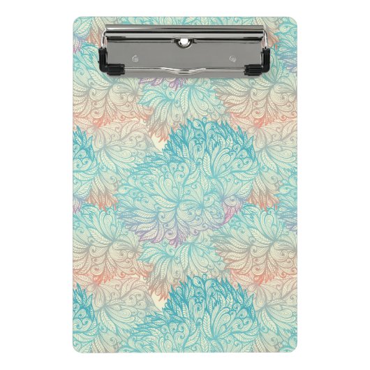 Mehrfarbenblumengekritzel-Muster Mini Klemmbrett (Vorderseite)