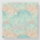 Mehrfarbenblumengekritzel-Muster Steinuntersetzer (Vorderseite)