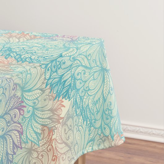 Mehrfarbenblumengekritzel-Muster Tischdecke (Beispiel)