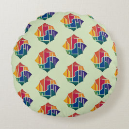 MEHRFARBENE DESIGN RUNDES KISSEN