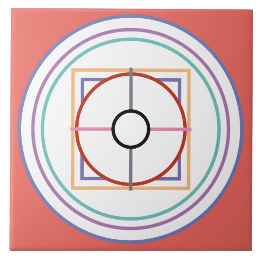 MEHRFARBENE KREISE, PLÄTZE UND LINIEN FLIESE (Vorderseite)