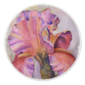 MEHRFARBENE PINK IRIS KERAMIK KNOB KERAMIKKNAUF (Vorderseite)