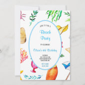 MEHRFARBENE STRANDPARTEI EINLADUNG (Vorderseite)