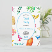 MEHRFARBENE STRANDPARTEI EINLADUNG (Stehend Vorderseite)